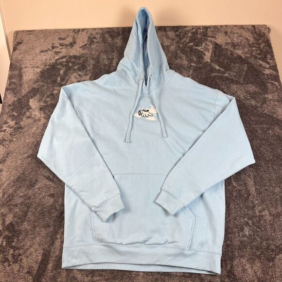 Yu-Gi-Oh! Gilgamesh Hoodie Sweatshirt Sz XL Light Blue Fleece Embroidered - Picture 1 of 10